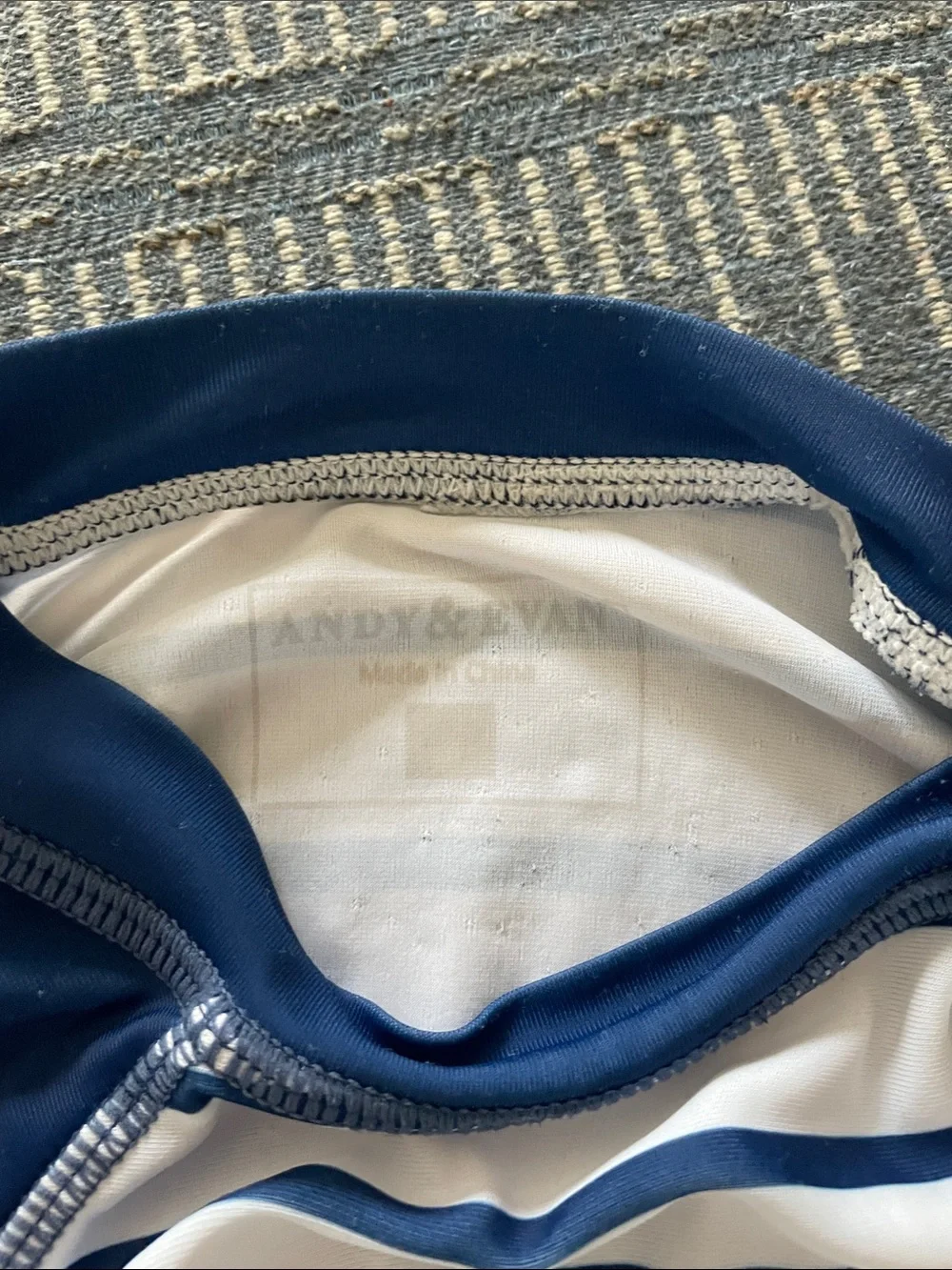 Andy & Evan Navy and White Striped Rashguard with Red Sunglasses Graphic